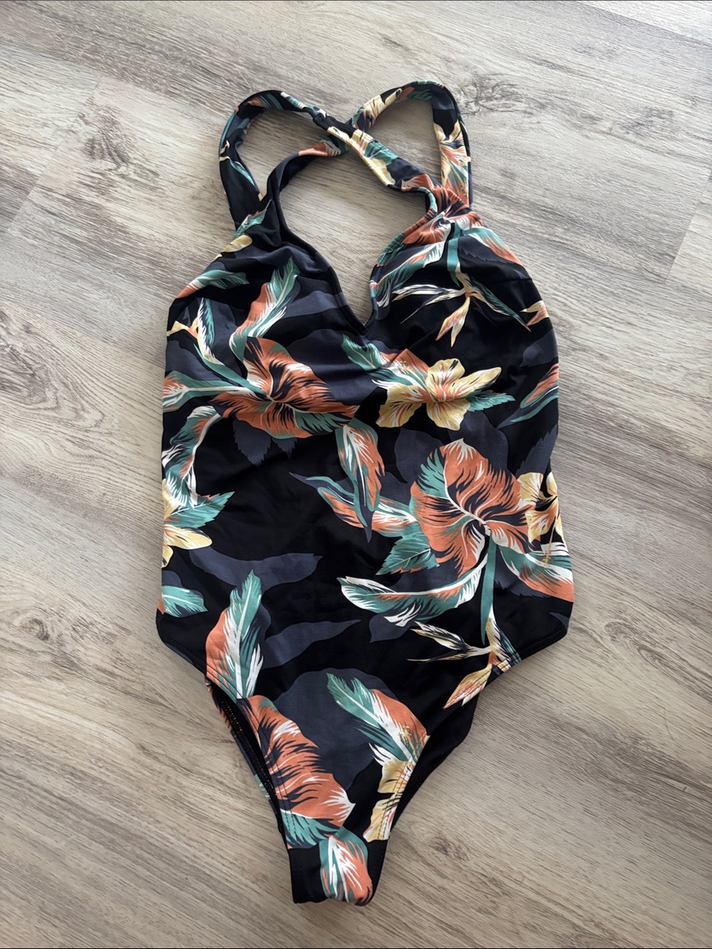 Roxy Floral Black One-Piece Swimsuit